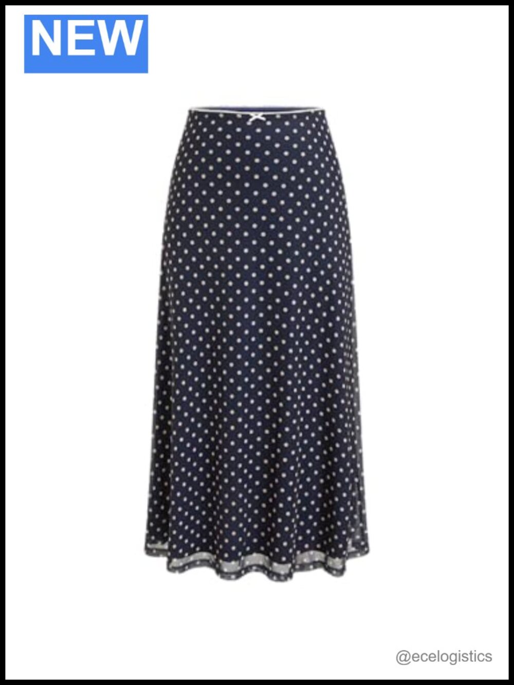 Polka Dot Mesh High Waist A-Line Midi Boho Flowy Skirt